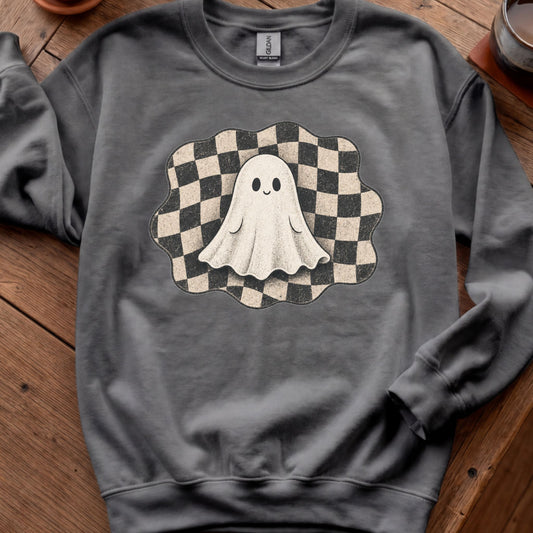 Ghost on Checkerboard Sweatshirt
